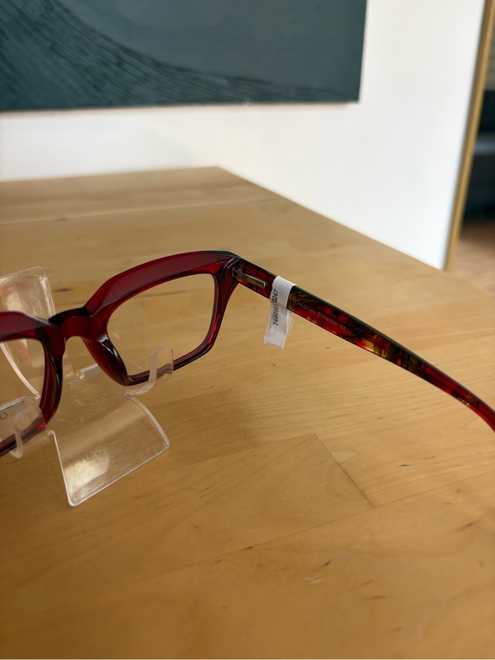 Chlogan Eyewear Red CH9122 Oversized Bold Square Eyeglass Frames 50-20-145 NWT - Picture 11 of 15